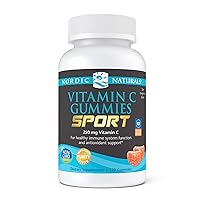 Nordic Naturals Vitamin C Gummies Sport, Tart Tangerine - 120 Gummies - 250 mg Vitamin C - Antioxidant Protection - NSF Certified - Non-GMO, Vegan - 60 Servings