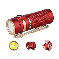 OLIGHT Baton3 1200 Lumens Ultra-Compact Rechargeable EDC Flashlight, Powered by Rechargeable Battery for Household Search, Outdoor Camping, Hiking and Mountaineering (Red)