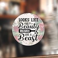 50 Pieces Looks Like A Beauty Drinks Like A Beast Laptop Stickers Winery Vinyl Stickers Wine Barrel Peel And Stick Water Bottle Stickers Sticker Pack Perfect For Water Bottle Laptop 4inch