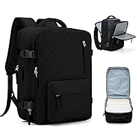 VGCUB Large Travel Backpack for Women Men, Carry on Backpack Airline Approved Gym Backpack Waterproof Business Laptop Daypack, Black