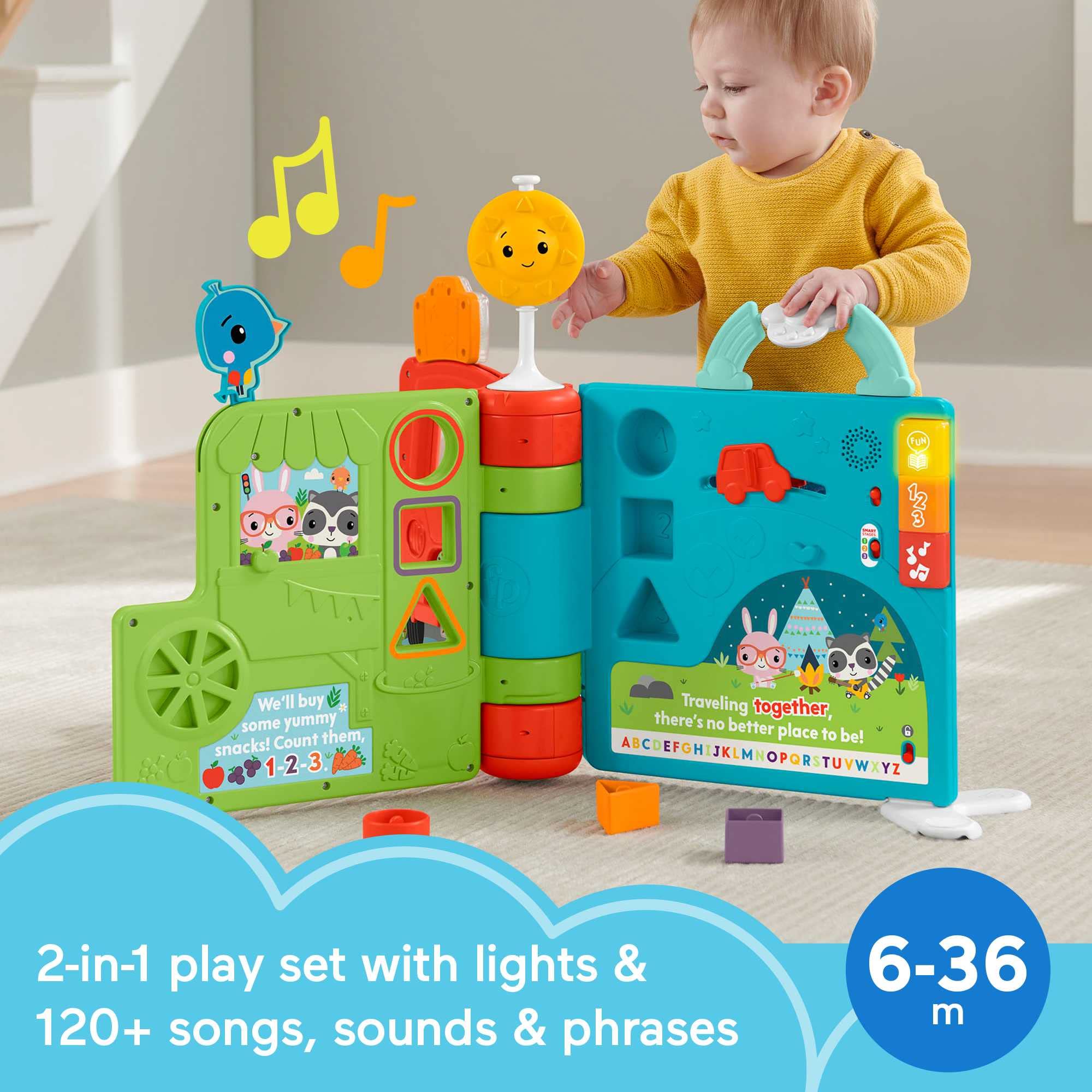 Fisher-Price Sit-to-Stand Giant Activity Book, Electronic Learning Toy and Activity Center for Infants and Toddlers Ages 6 Months to 3 Years