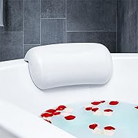 Bath Pillows Comfort Spa Bathtub Pillow with Suction Cup Luxury Bath Cushion Head Support Neck Rest Non-Slip Backrest,White