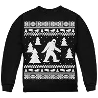 Sasquatch Ugly Christmas Sweater Youth Sweatshirt Black YMD
