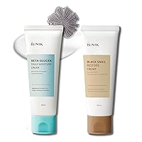 IUNIK Beta Glucan Daily Moisture Cream & Black Snail Cream Skin Relief Intense Care - Enhances Skin Barrier Hydrating Nourishing Non-greasy Non-sticky Slow-aging Facial Moisturizer Korean Skincare