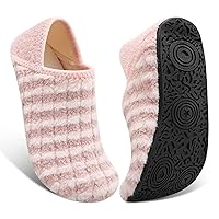 Fires Womens Mens Slippers with Rubber Sole Soft-Lightweight House Slipper Socks Around House Shoes Non Slip Indoor/Outdoor