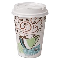 PerfecTouch Paper Hot Cups and Lids Combo, 12 oz, Multicolor, 50 Cups/Lids/Pack, 6/Packs/Carton