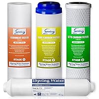 iSpring F4 for Standard Reverse Osmosis RO Systems with Post Carbon 6-Month Replacement Supply Filter Cartridge Pack Set, 4 Count (Pack of 1), White, 4 Piece
