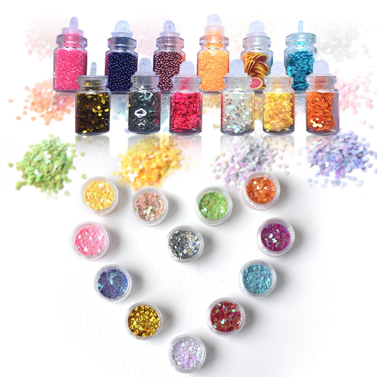 Hulluter 70PCS Slime Kit with Foam Beads, Glitter, Charms and More for DIY  Slime Making
