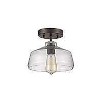 Chloe Lighting CH854010CL09-SF1 Industrial Industrial-Style 1 Light Rubbed Bronze Semi-Flush Ceiling Fixture 9