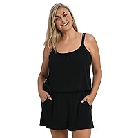 Maxine Of Hollywood Women's Romper One Piece Swimsuit