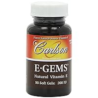Carlson Labs E-Gems Natural Vitamin E, 200 IU, 90 Softgels