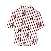4th of July T-Shirt Toddler Kids Boy Girl Short Sleeve Button Down Shirts Baby Patriotic American Flag Print