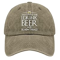 That's What I Do I Drink Beer and I Know Things Hats for Men Camping Vintage Trucker Unisex Black Custom Baseball