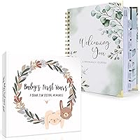 Beautiful Linen Pregnancy Journal and Memory Book for Boys and Girls Bundle - Lovely Must Have Gift for First Time Moms - The Perfect Planner to Track Your Little Ones Life-Changing Journey