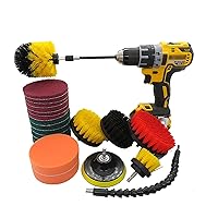 Handy 22 Piece Drill Brush Attachment Cleaning Set for Power Scrubber Bathroom Shower Scrubber, Car Detail Kit, Toilet Scrubber Cleaning Cookware (Color: Multi-colored, Size: Free size)