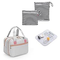Damero Wearable Breast Pump Bag Compatible with Elvie and Willow Pumps and Pump Parts Bag with Waterproof Mat Bundle