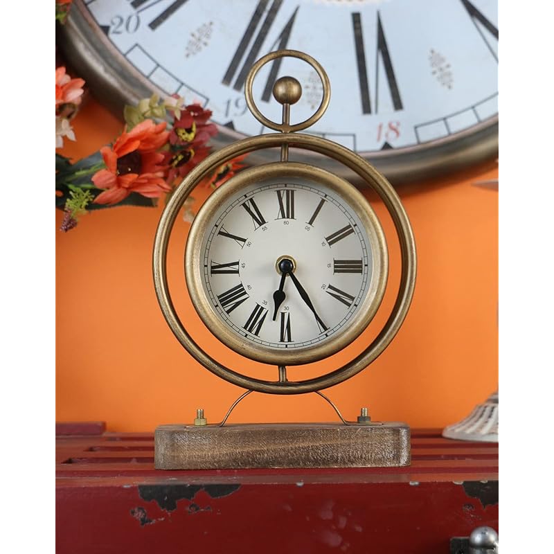 Mua AOROTOE Vintage Desk Clock Small Gold Table Top Clock Man ...
