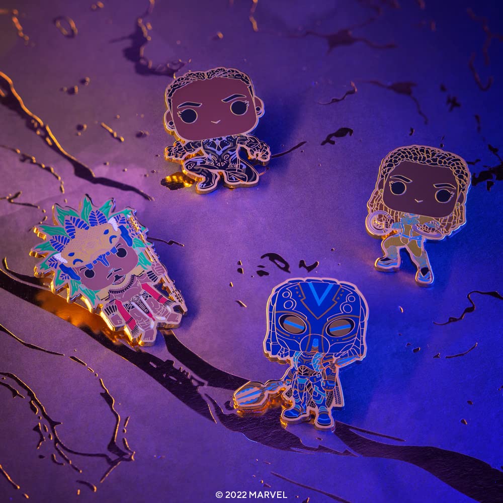 Loungefly Marvel: Black Panther Wakanda Forever - 4 Piece Pin Set, Amazon Exclusive