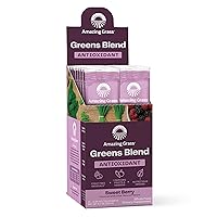 Greens Blend Antioxidant: Super Greens Powder Smoothie Mix with Organic Spirulina, Beet Root Powder, Elderberry & Probiotics, Sweet Berry, 15 Servings (Packaging May Vary)