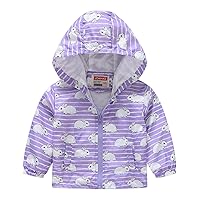 Toddler Boys Girls Casual Jackets Printing Cartoon Hooded Outerwear Zipper Coats Long Sleeve Windproof Kid Boys