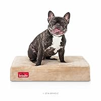 Waterproof Memory Foam Pet Bed - Removable and Washable Cover - 4 Inch Orthopedic Dog and Cat Bed - Fits Most Crates,Khaki