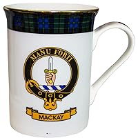 I LUV LTD China Coffee Mug MacKay Clan Crest Gold Rim Scottish Made