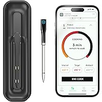 Chef iQ Smart Wireless Meat Thermometer, Unlimited Range, Bluetooth & WiFi Enabled, Digital Cooking Thermometer with Ultra-Thin Probe for Remote Monitoring of BBQ, Oven, Smoker, Air Fryer, Stove