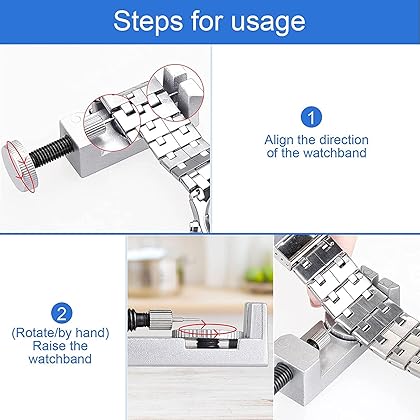 JOREST Watch Link Removal Tool Kit, Watch Band Tool for Watch Bracelet Adjustment, Repair, Replacement and Resizing, Watch Strap Link Remover, with 10 Spring Bars, 10 Pins, User Manual