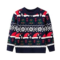 Christmas Sweater for Kids, Boy & Girl Reindeer Christmas Pullover Sweatshirt Warm Crewneck Winter Clothes