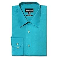 Men's Slim Fit Dress Shirt - Turquoise - M/15-15.5/34-35