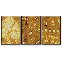 Renditions Gallery Abstract 3 Piece Wall Art Paintings & Prints Turmeric Brown Yellow Sunrise Modern Canvas Black Floater Framed Decor for Bedroom Office Kitchen - 16