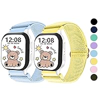 2 Pack Nylon Band Replacement for Kids Compatible with Gizmo Watch Edition/Gizmo Watch 3/2/1 Gabb Watch/SyncUP Watch Elastic Sport Loop Bands with Adjustable Buckle for Boys Girls