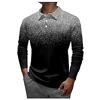 DuDubaby Tie Dye Shirt for Men Lapel Long Sleeve Printed Casual Top Loose Sports Shirt