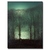 Figure in the Moonlight by John Atkinson Grimshaw, 26x32-Inch Canvas Wall Art