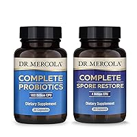 Dr. Mercola Complete Gut Restore Pack (30 Servings), Spore Restore 4 Billion CFU, Complete Probiotics 100 Billion CFU, Supports Complete Gut Health*, Non GMO, Gluten Free, Soy Free