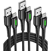 INIU USB C Cable, [3 Pack 3.1A] QC 3.0 Type C Charger Fast Charging Cable, Nylon Braided (1.6+6.6+6.6ft) USB A to USB-C Phone Charger Cord for Samsung Galaxy S21 S20 S10 Note 20 Pixel iPhone 15 etc