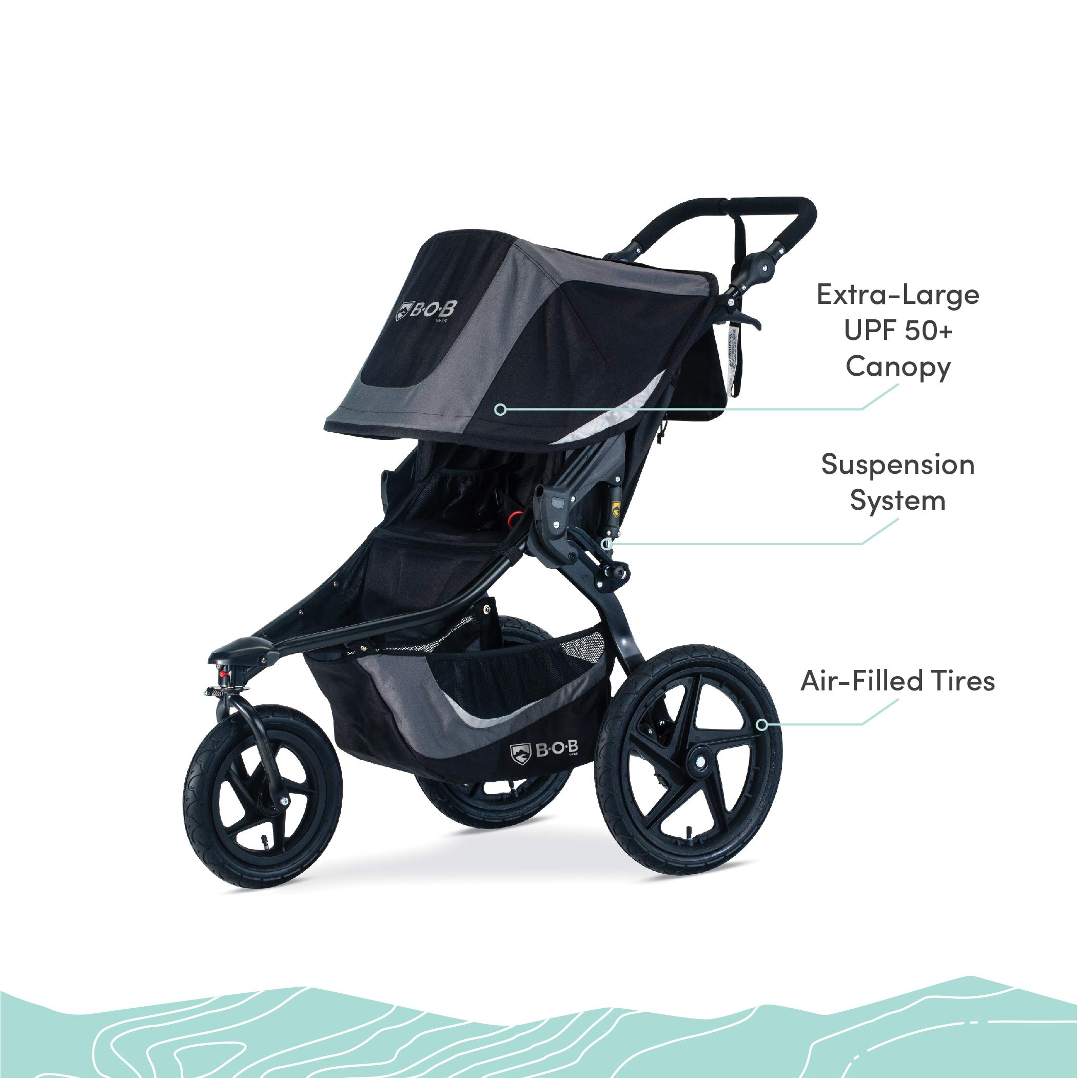 BOB Gear Revolution Flex 3.0 Jogging Stroller, Graphite Black