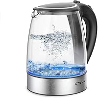 Fast Boil Electric Water Kettle, 1.8L Large Capacity with Auto Shut-Off and Boil-Dry Protection, BPA-Free Borosilicate Glass &Stainless Steel