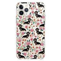 TPU Case Compatible with iPhone 15 14 13 12 11 Pro Max Plus Mini Xs Xr X 8+ 7 6 5 SE Clear Cute Dogs Design Print Kawaii Floral Wiener Cute Flowers Girl Hound Flexible Silicone Slim fit Basset
