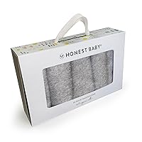 HonestBaby 10-Pack Organic Cotton Baby-Terry Wash Cloths, 10-Pack Grey Heather, One Size