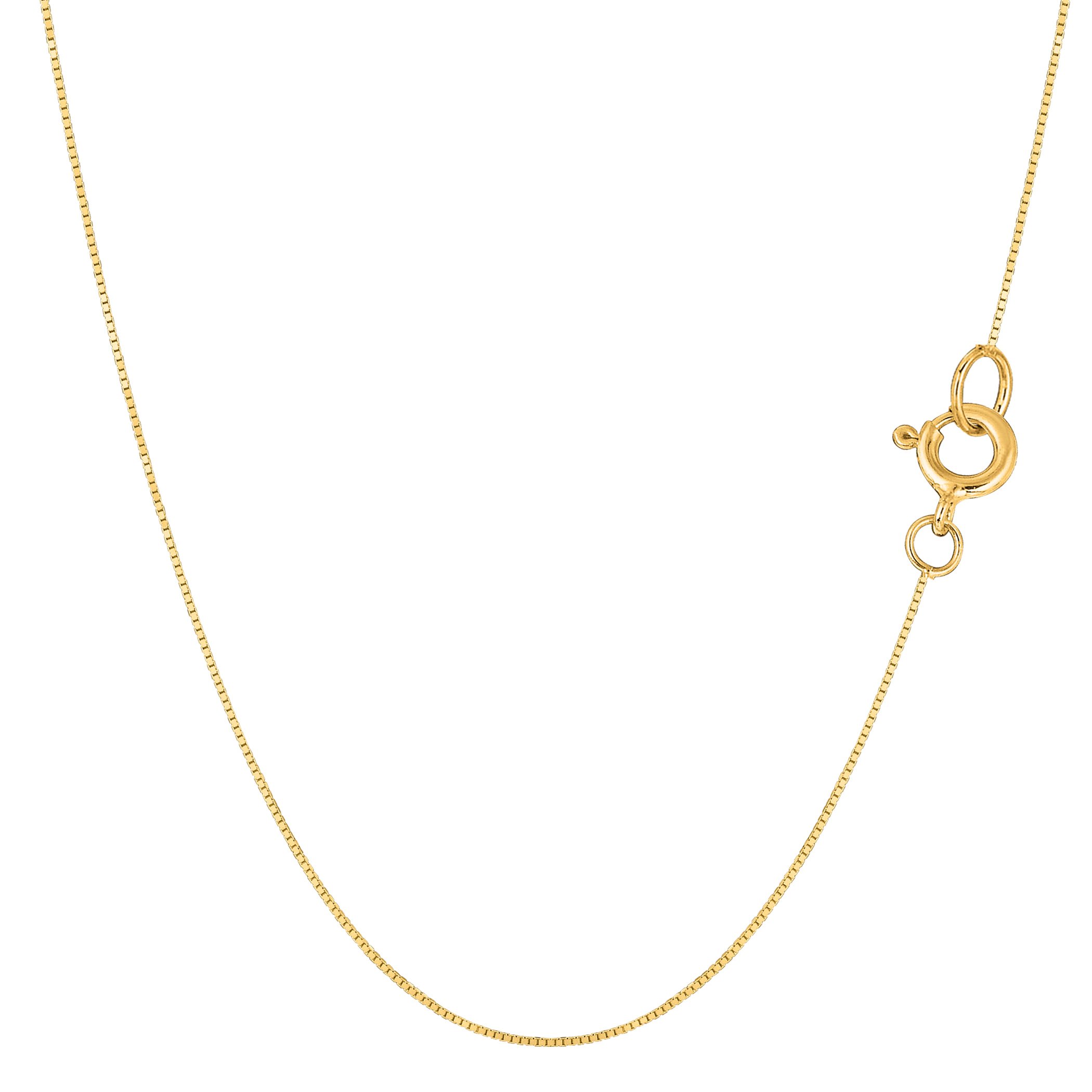 14k Yellow Solid Gold Mirror Box Chain Necklace