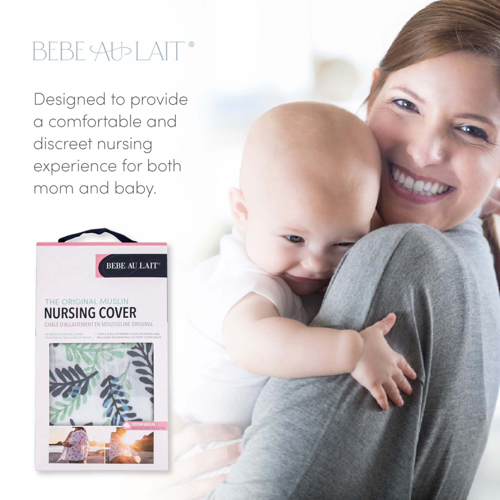 Bebe au Lait Nursing Cover, Apron, Shawl, Privacy Covers for Breast Feeding & Pumping, Breastfeeding Cover for Mom, Soft, & Breathable Muslin Cotton, Full Coverage, One Size Fits All - Athens