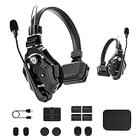 Hollyland Solidcom C1 2 Users 1100ft Full-Duplex Wireless Headset Intercom System for Team Communication Group Talk Single-Ear Headset with 1 Master & 1 Remote Headsets (C1-2S)