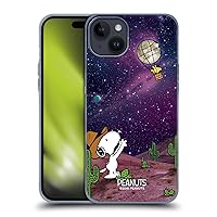Head Case Designs Officially Licensed Peanuts Nebula Balloon Woodstock Snoopy Space Cowboy Soft Gel Case Compatible with Apple iPhone 15 Plus