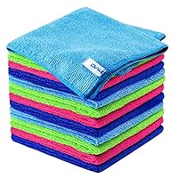 12Pcs Premium Microfiber Cleaning Cloth Highly Absorbent, Lint Free, Scratch Free, Reusable Cleaning Supplies - for Kitchen Towels, Dish Cloths, Dust Cleaning Rags in Household Cleaning
