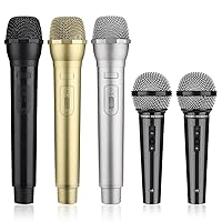 Facmogu Fake Microphone Prop, Plastic Realistic Prop Microphone, Pretend Mics Simulate Speech Practice, Mic Prop for Karaoke Costume Role Play Christmas Cosplay Music Birthday Party Favors