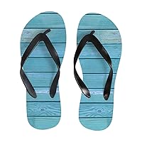 Vantaso Slim Flip Flops for Women Old Painted Blue Wood Yoga Mat Thong Sandals Casual Slippers