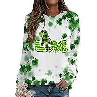 EFOFEI Women's St Patricks Day Ireland Pullover Casual Clover Leaf Jumper Shamrock Raglan Sleeve Sweatshirt