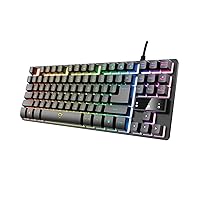 GXT 833 Thado Metal Keyboard with Multicolour LED Illumination, Italian QWERTY Layout, TKL Compact Design (20% Smaller), Anti-Ghosting, USB Plug & Play, PC/Computer