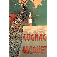 Laminated Camille Bouchet Cognac Jacquet Peacock Vintage French Brandy Beverage Advertisement Poster Dry Erase Sign 12x18